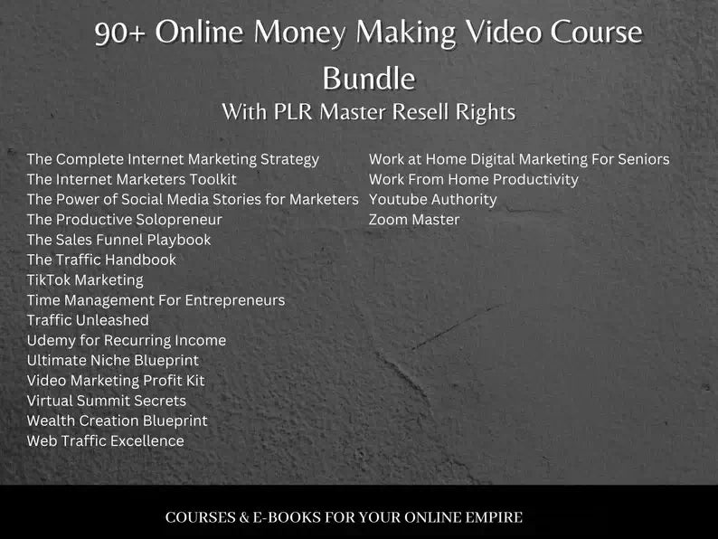 90+ PLR Video Courses With Resell Rights